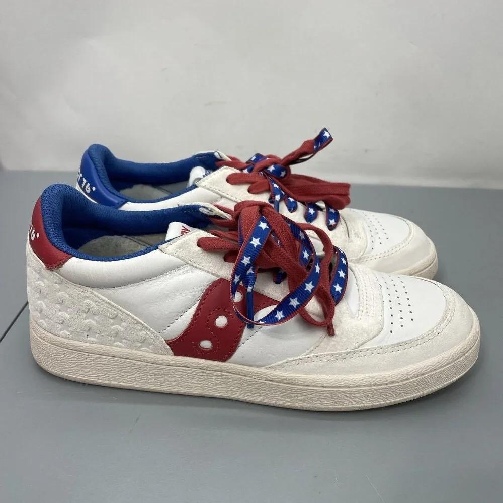 Saucony Jazz Court Spirit of '76 Sneakers Shoes Athletic Patriotic White Men 6.5